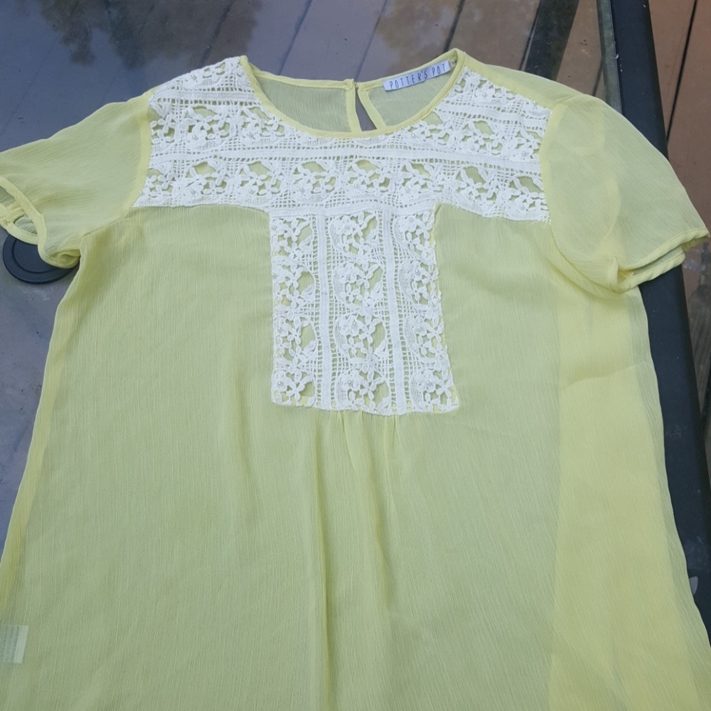 Yellow & lace top